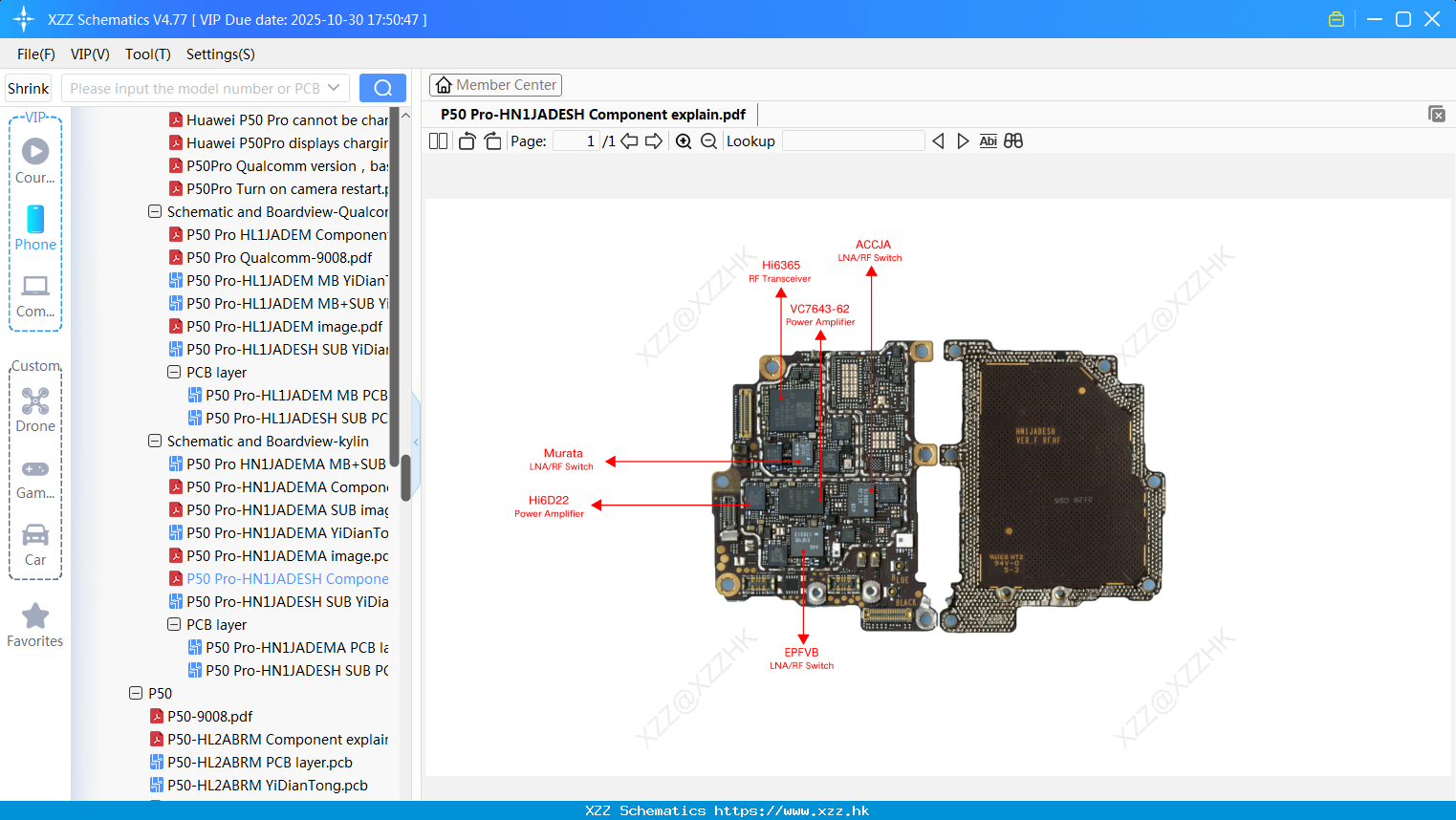 Huawei P50 Pro-HN1JADESH Component Explain